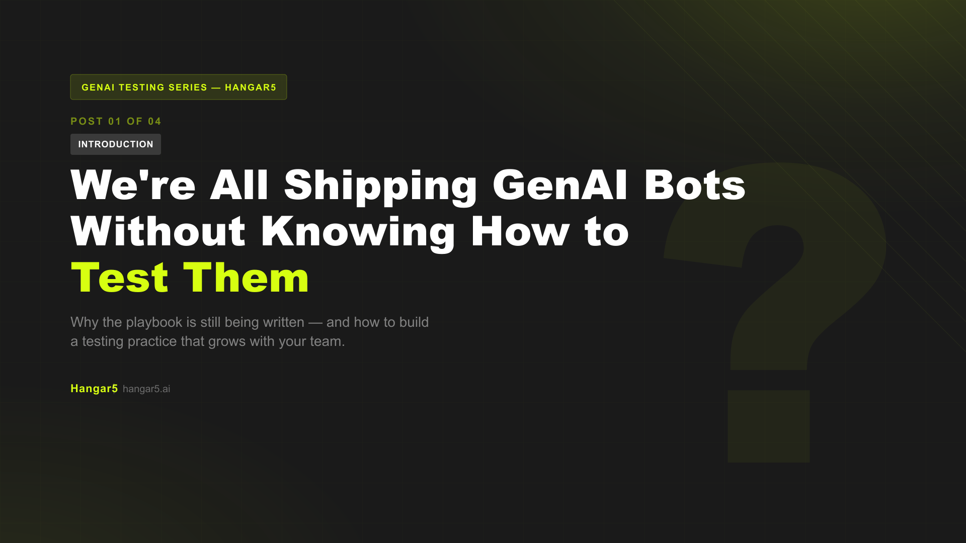 GenAI Agent Testing Phases — three-phase approach for enterprise customer service chatbots
